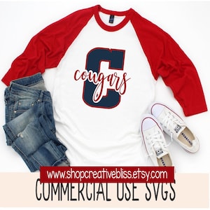 Cougars svg | Team cougars svg | Game day svg | cougars football svg | cougars mascot svg | school sports svg | sublimation, cut file, htv