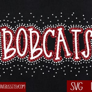 Glittrande Bobcats Faux Strass PNG, Match Day Team Spirit (Digital)