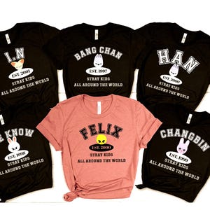 Cute Stray Kids Members Chibi Tshirt, Stray Kids Shirt, Stray Kids Group Shirts, Music Lover Tshirt