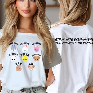 Stray Kids Members Chibi Tshirt, Stray Kids Shirt, Stray Kids Group Shirts, Music Lover Tshirt, Gift for Kpop Fan, Skzoo Tshirt