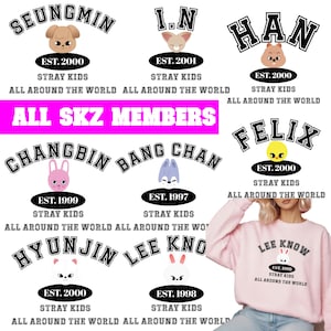 Stray Kids Members Chibi Sweatshirt Hoodies, Stray Kids Sweaters, Stray Kids Group Hoodies, Music Lover Sweatshirt, Gift for SKZ fan