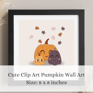 Niedliche Kürbis Clip Art Wandkunst Halloween Herbst Art