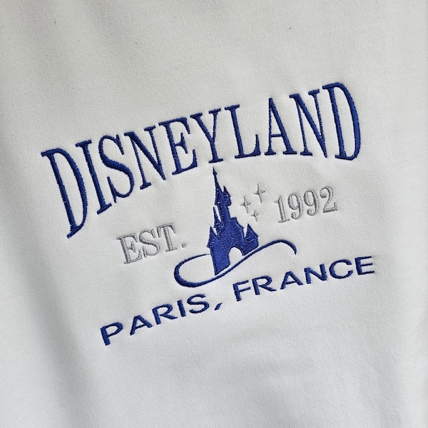 Disneyland Embroidered Unisex top Sweatshirt | marvel Jumper Gift | Paris France Present TV Series movie disney disneyworld Princess castle