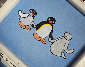 Pingu Penguin Embroidered Unisex top Sweatshirt | children's adults Jumper Gift |  Present | Retro vintage cartoon pinga cute 90s