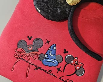 Disneyland Some imagination Embroidered Unisex top Sweatshirt | Minnie Jumper Gift | Paris France Present Mickey disneyworld Princess castle