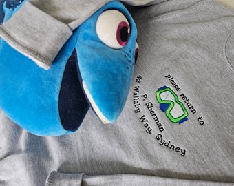 Finding Nemo Embroidered Unisex top Sweatshirt | Childrens Jumper Gift | Birthday Dory P Sherman Wallaby way Present kids | fish are friends