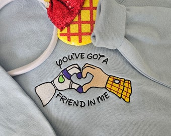 Toy Story Embroidered Unisex top Sweatshirt | Disneyland Jumper Gift | Disneyworld Woody & Buzz Present adults cartoon children's clothing