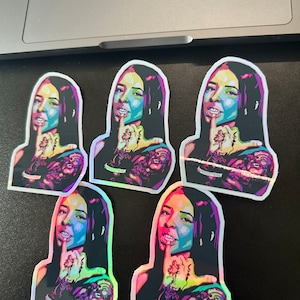 Young Miko Holographic Stickers | Pack of 5 | Gifts for Her | Gifts for Him | Baby Miko | Trap Kitty