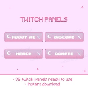 35 Cute Pixel Twitch Panels Bundle | Pixel Art Panels | Space Pixel Twitch Panels | 8 Bit Pixel Twitch Art | Space Panels | Galaxy Panels