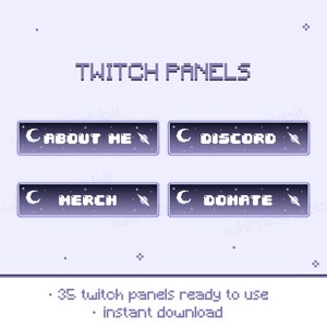 35 Cute Pixel Twitch Panels Bundle | Pixel Art Panels | Space Pixel Twitch Panels | 8 Bit Pixel Twitch Art | Space Panels | Galaxy Panels