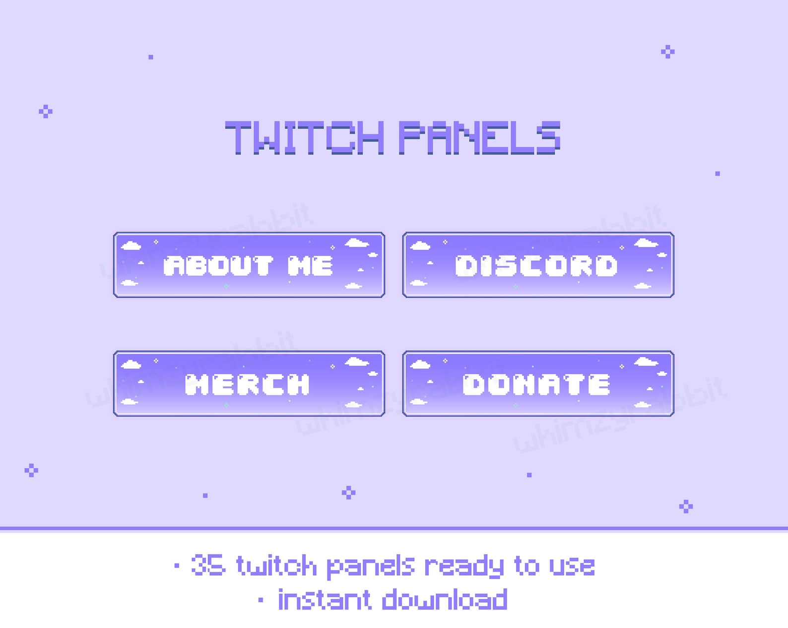 35 Cute Pixel Twitch Panels Bundle | Pixel Art Panels | Cute Cloud ...