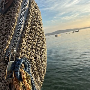 Handmade Crochet Backpack Grey image 5