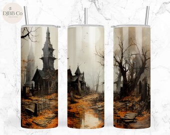 Cementerio 20 oz Skinny Tumbler Sublimation Design Descarga digital PNG Instant DIGITAL SOLAMENTE