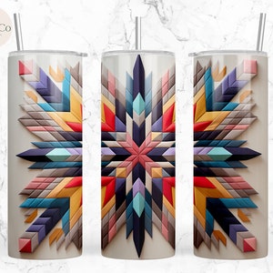 Quilt Pattern 20 oz Skinny Tumbler Sublimation Design Digital Download PNG Instant DIGITAL ONLY, Barn Quilt Tumbler, Patchwork Quilting