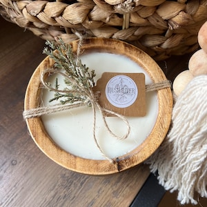 5&quot; Smooth Wood Bowl Candle