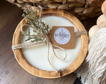 5&quot; Smooth Wood Bowl Candle