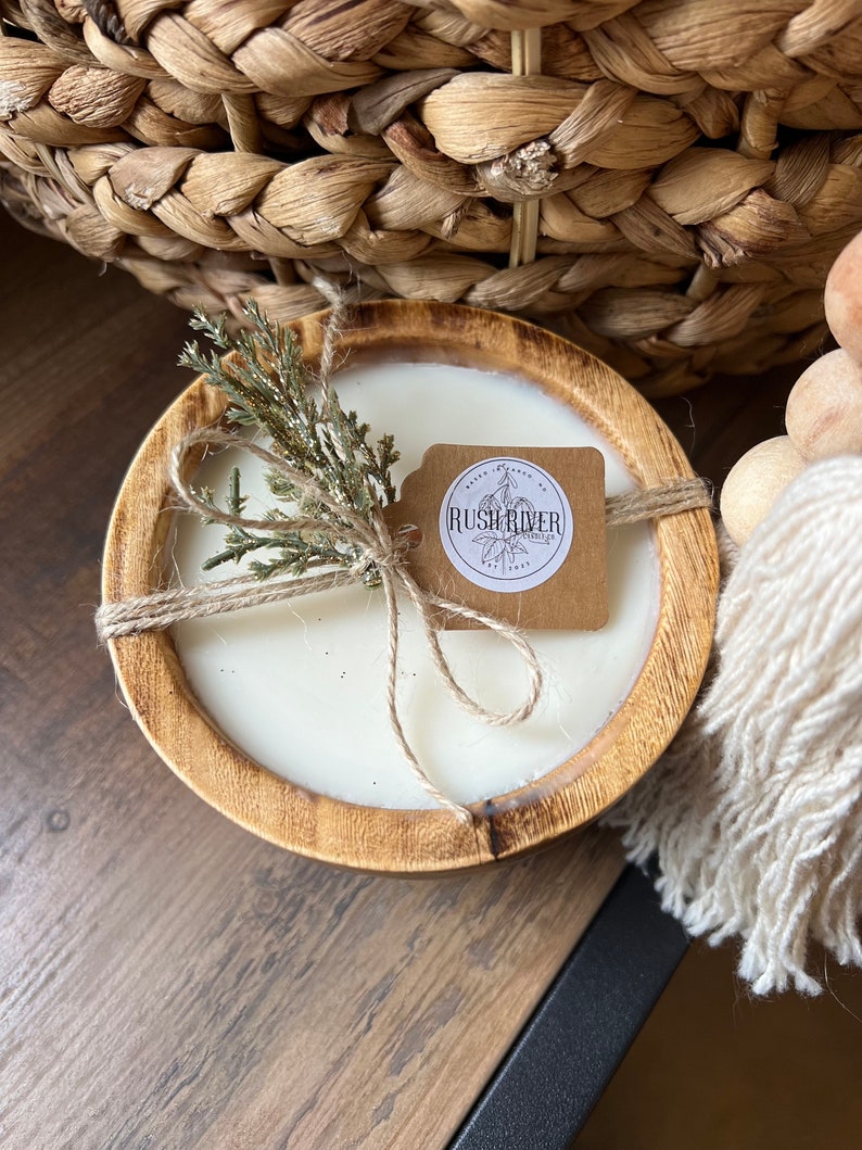 RushRiverCandleCo Wood Bowl Candle