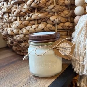 8 oz. Mason Jar Candle w/ Rustic Brown Lid