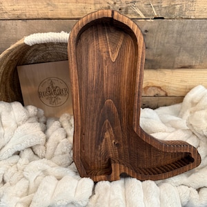 Cowboy Boot Wood Bowl - Bowl ONLY