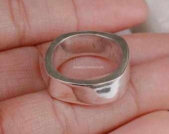 Fede Nuziale In Argento Sterling Da 6 Mm Fatta A Mano: Anello Con Finitura Graffiata - Italia