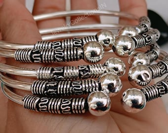 Thick West Indian Bangles, Set Of 5 Bangles, Sterling Silver Bangles, Bangles, West Indian Silver Bangles, Silver Boho bangles for women