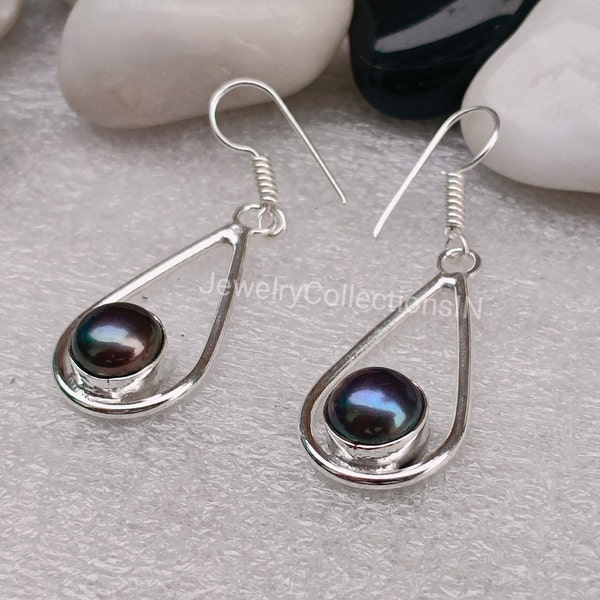 Stylish Black Pearl Earrings main image 0