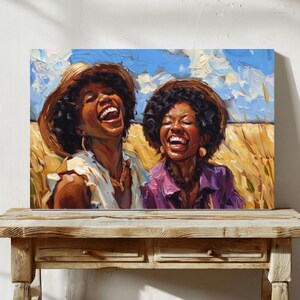 Joyful African American Women Illustration -Laughter & Sisterhood Wall Art