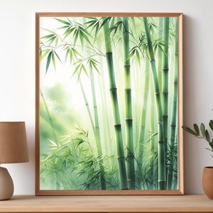 Bamboo Wall Art, Home Decor, Nature-Inspired Print