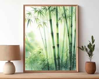 Bamboo Wall Art, Home Decor, Nature-Inspired Print