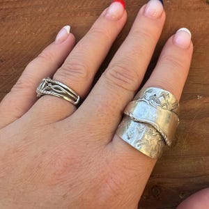 Southwestern sterling silver spoon ring