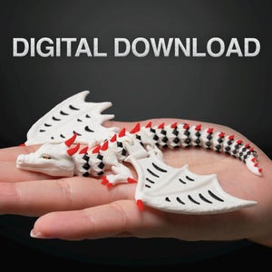 STL-bestand babydraak – 3D-afdrukbare gelede draak, flexibel digitaal print-in-place bestand, klaar voor meerdere kleuren STL voor directe download