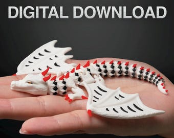 Articulated Baby Dragon STL – 3D Print-in-Place Model (Digital File)