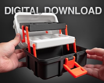3D Printable Storage Box with Dividers - Automatic Deployment STL File (Digital Download)