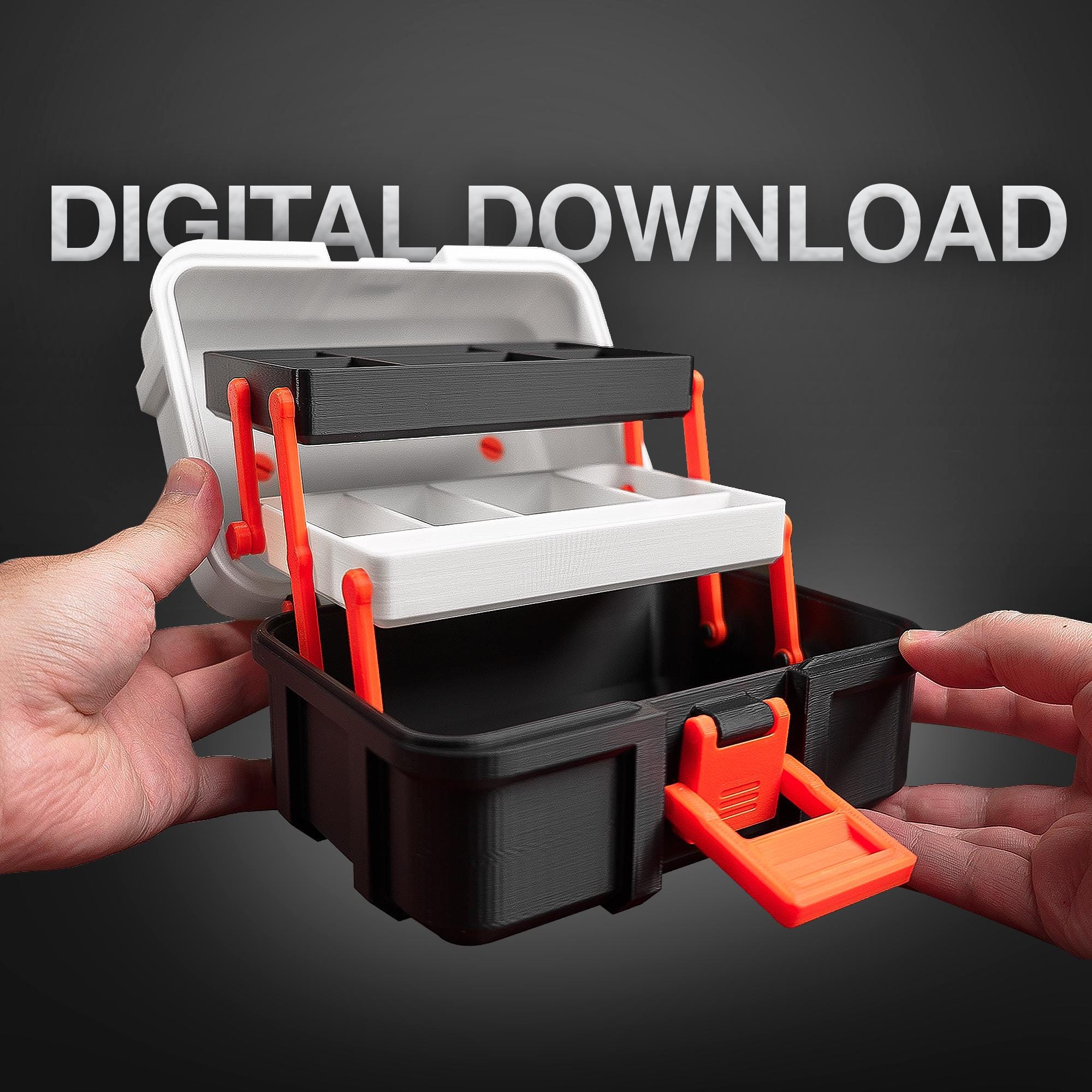 3D Printable Storage Box With Dividers - Automatic Deployment STL
