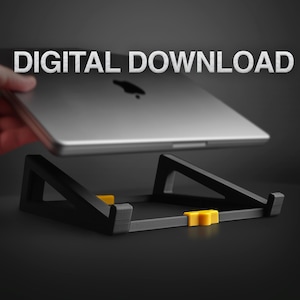 Portable Laptop STAND STL, Datei für 3D-Druck, MacBook Halter STL-Datei, Laptop Ständer Digitale Datei zum Drucken, Computerständer Stl-Datei, Ständer