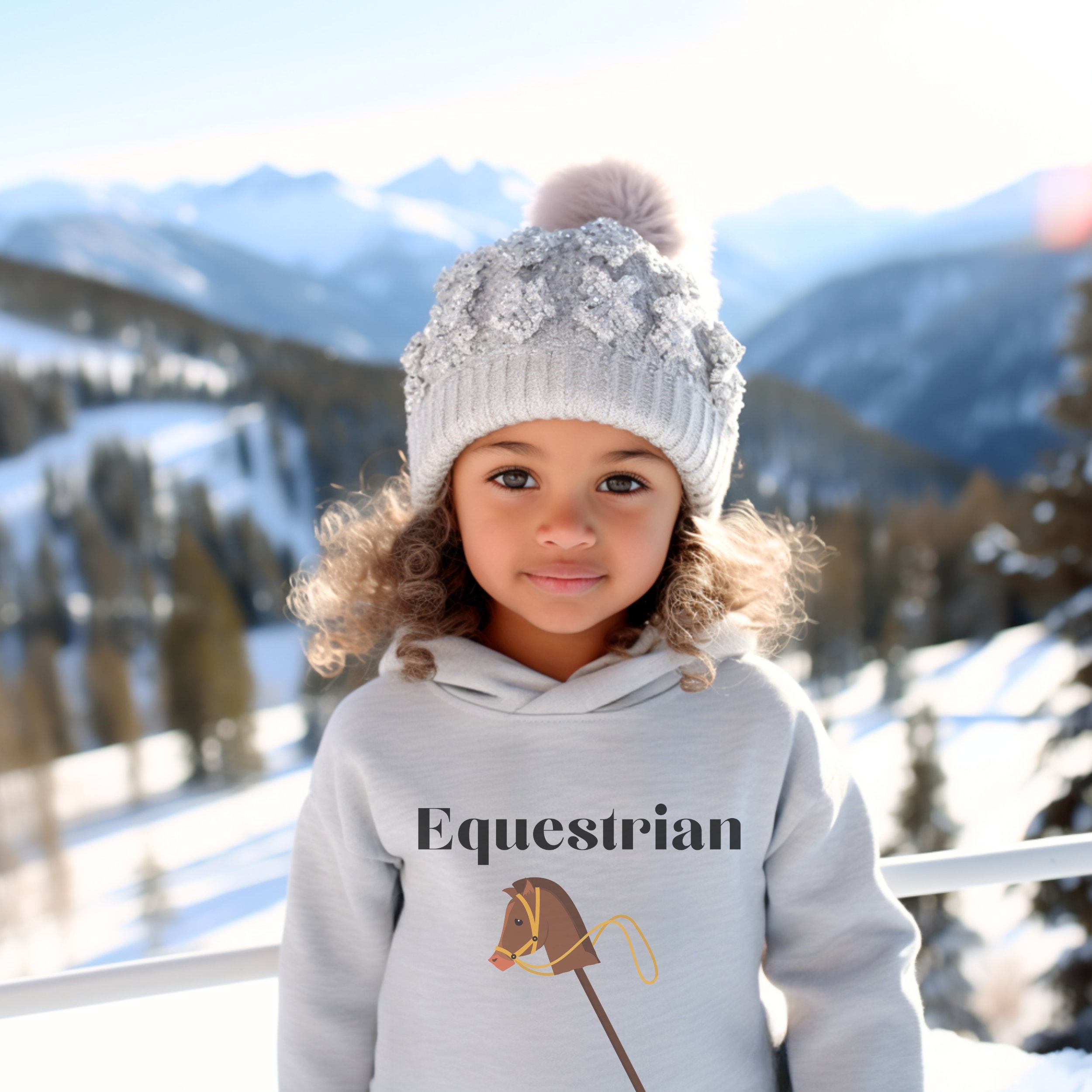 Toddler Equestrian Hoodie, Hobby Horse Sweatshirt, Girls Pullover, Horse Girl Sweater