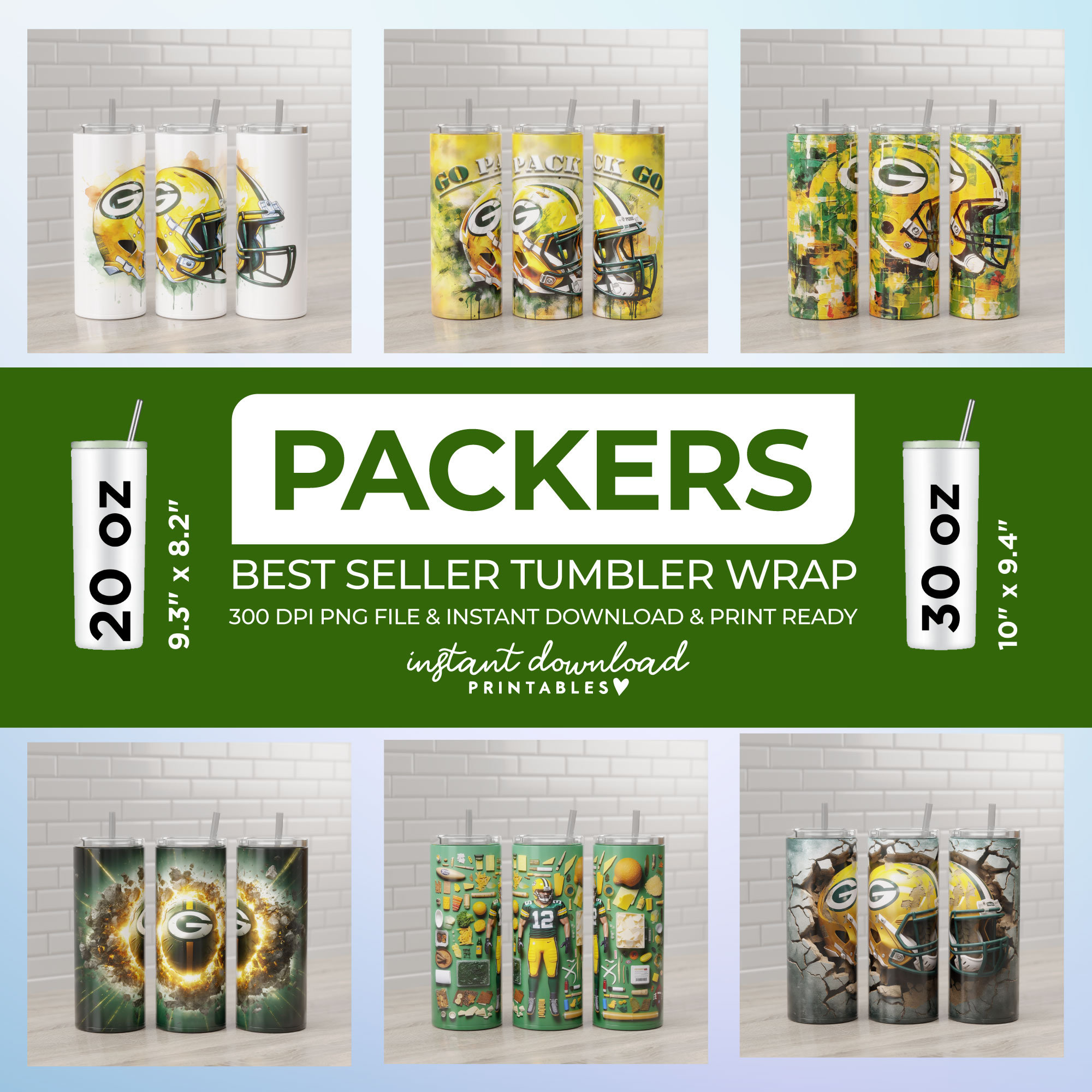 Green Packers Zipper Tumbler Wrap, 20oz Tumbler Wrap, NFL Tu