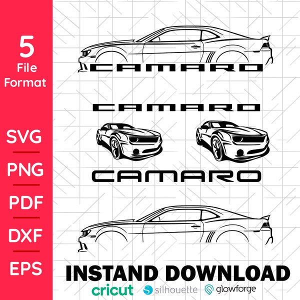 Camaro Car - SVG - Ready to use for Cricut - Transparent Background - High Resolution