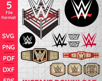 WWE Wrestle SVG PNG DXF_ Cricut, Silhouette, Cut Files, Mega Bundle
