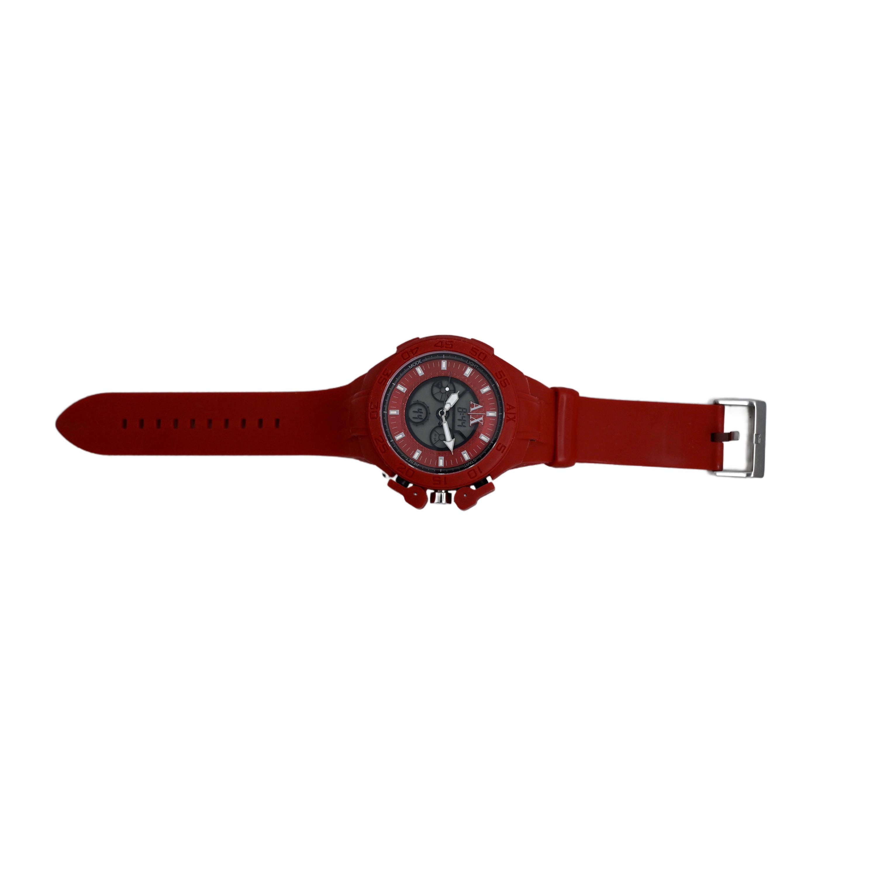 アルマーニ エクスチェンジ クロノグラフウォッチ 48mm レッドラバー