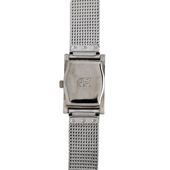 Android Women's Silver Rectangle White Dial Mesh … - image 4