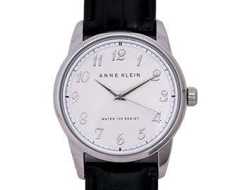 Anne Klein White Dial Arabic Numerals 36mm Watch Genuine Leather