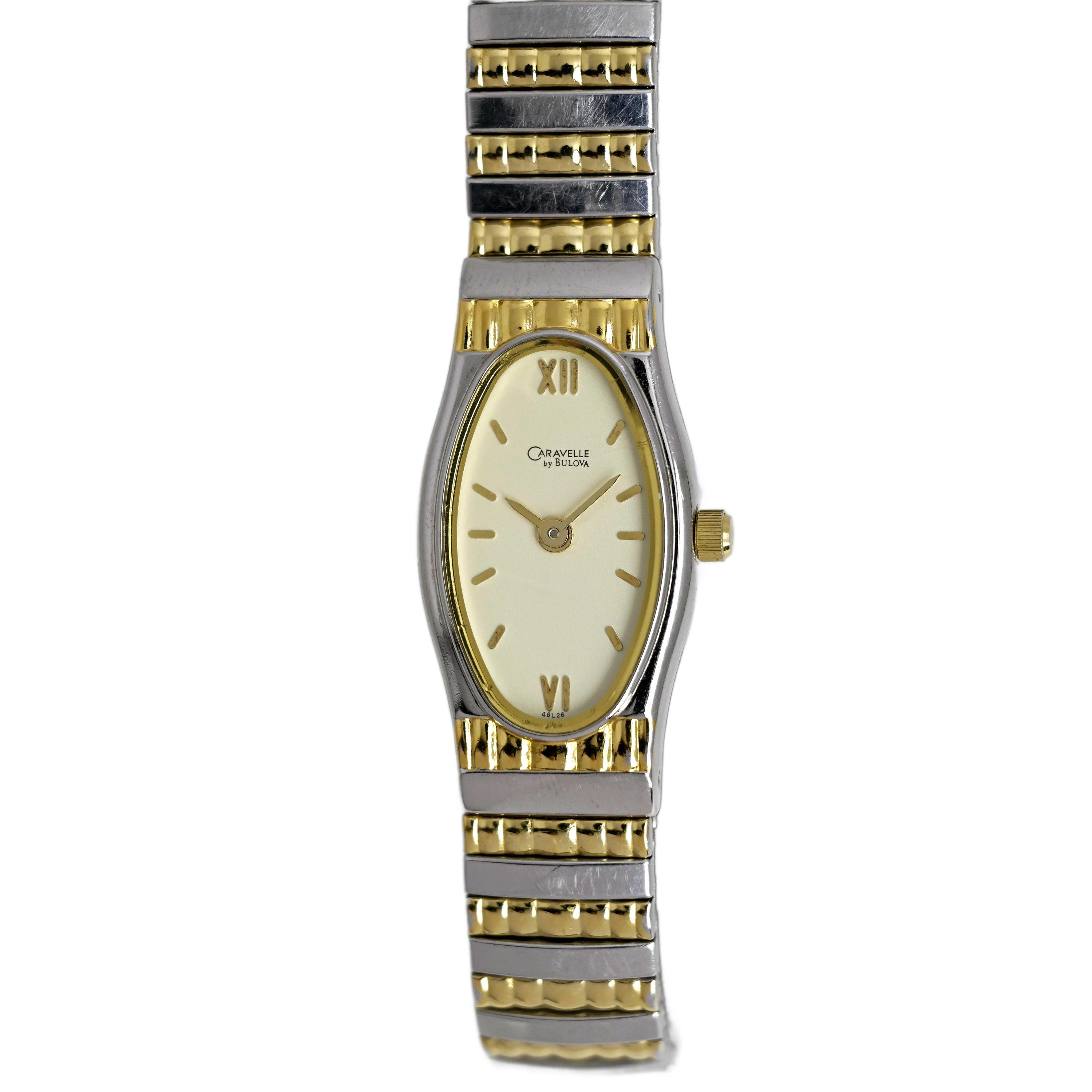 Caravelle Ladies Vintage Watch Oval Gold