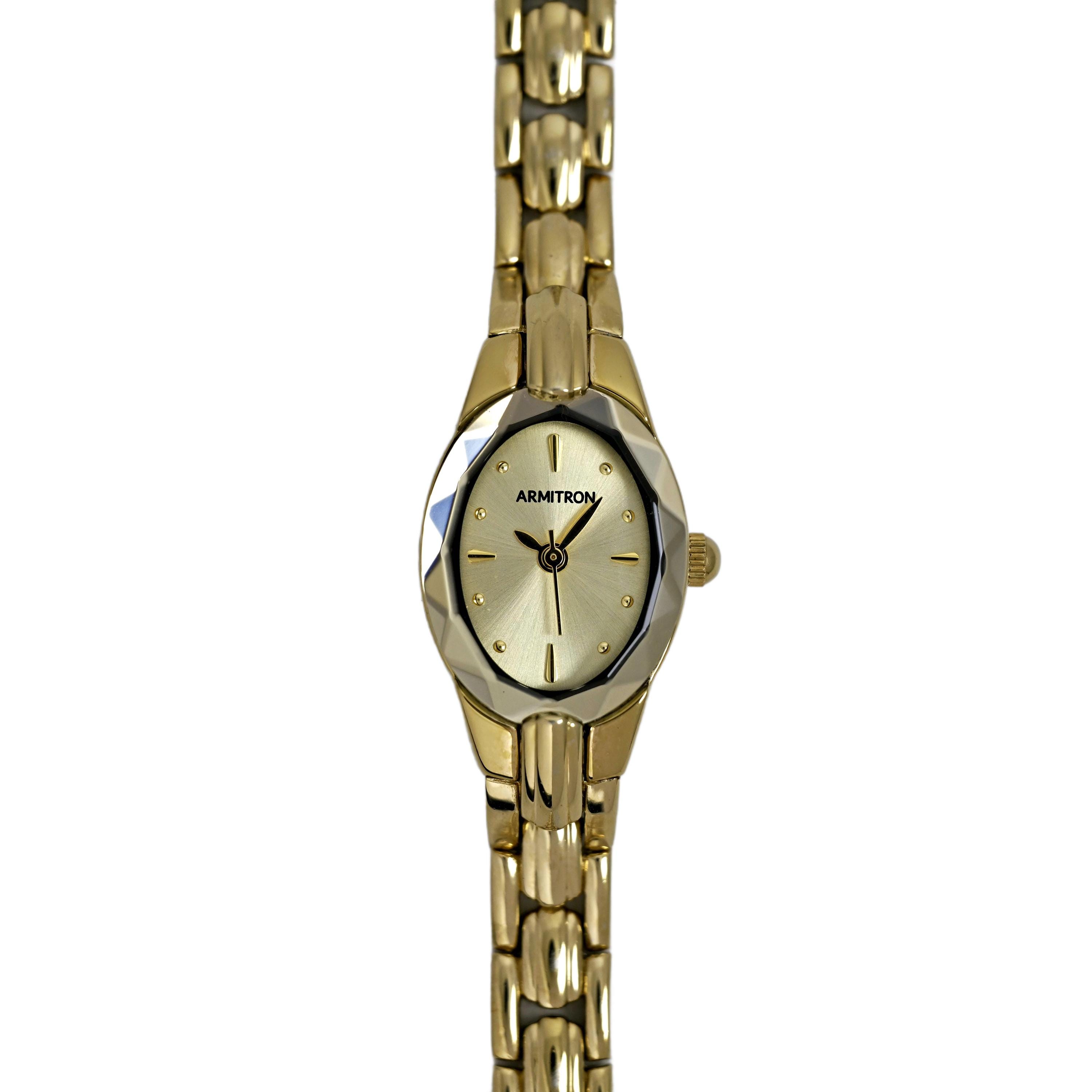 Armitron Ladies Gold Tone Bangle Wrist Watch Gold Dial - Etsy display picture 1
