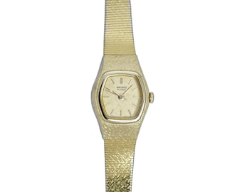 Seiko Vintage 90's Ladies Gold Plated Integrated Bangle Bracelet Quartz Watch
