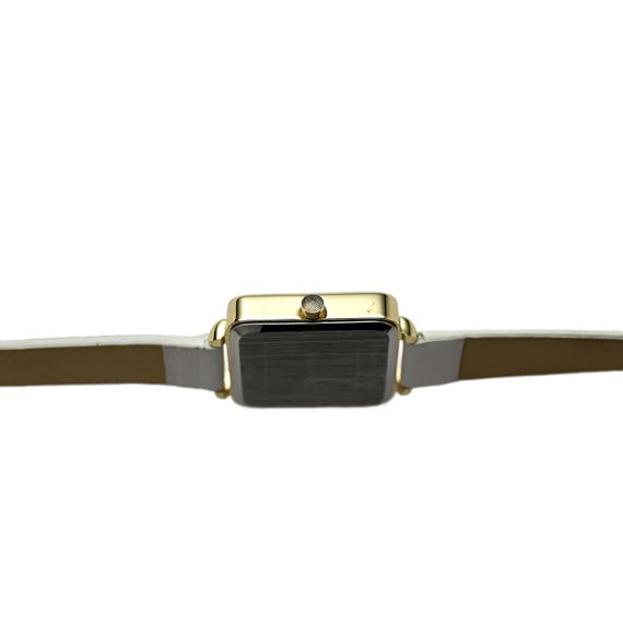 Nine West Ladies White Dial Gold Case Ladies Tank Watch - Etsy display picture 1
