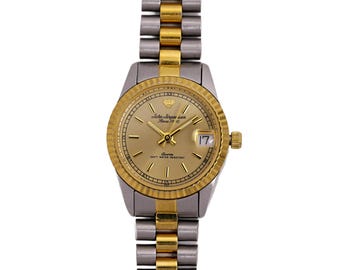 Jules Jurgensen Vintage Gold Plated 1990's Ladies Wrist Watch Solid Links