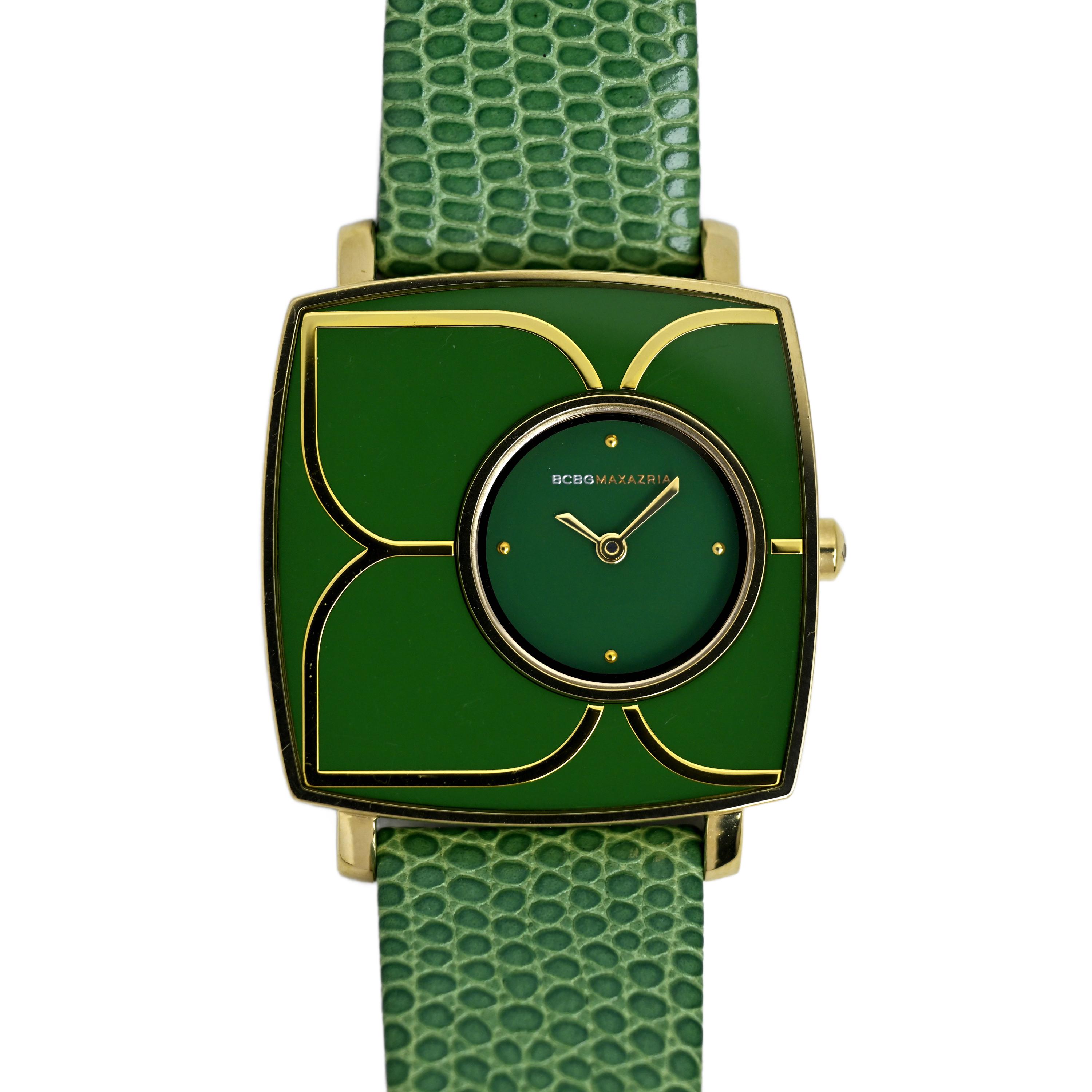 Reloj de pulsera BCBG Maxazria para mujer, color verde, con correa