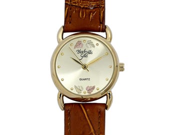 Black Hills Gold 12k Leaves Wrist Watch Original Box 27.5mm  display picture 1