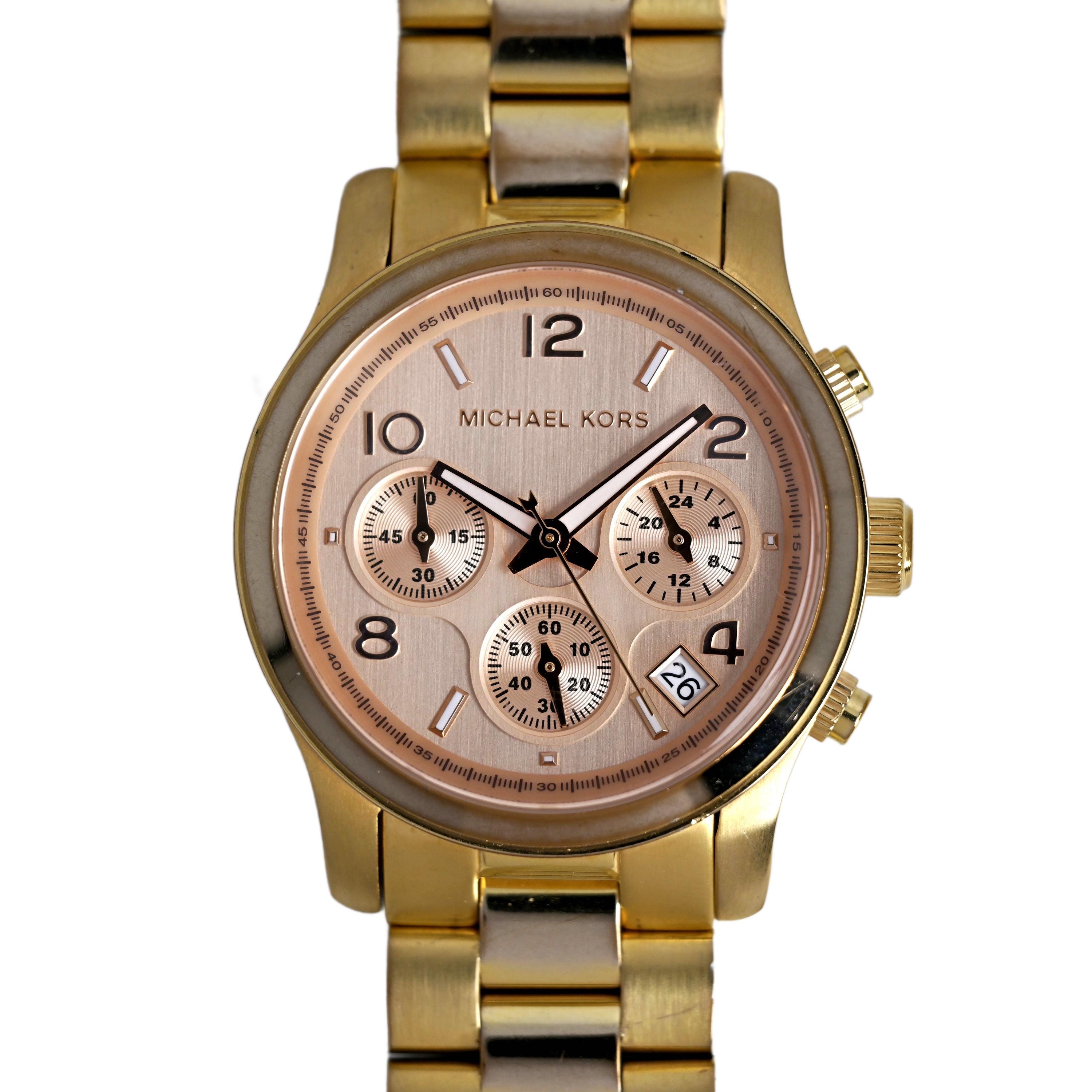 Gold-Tone Cuff-Style Chronograph-Style Watch with Rhinestone Bezel 550-06070.jpg?v=1701815791&  main image 2